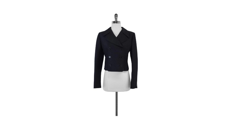 Current Boutique - Calvin Klein Collection - Silk Tuxedo Cropped Jacket Sz 6